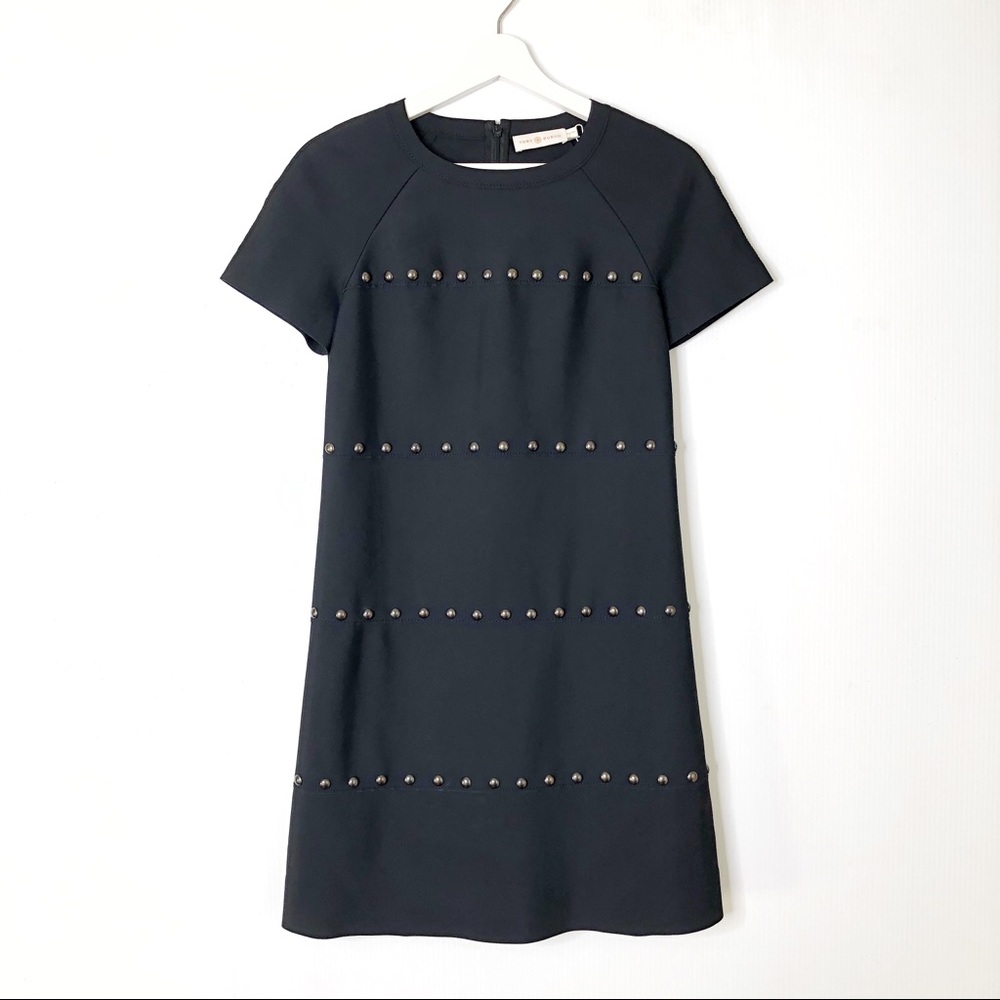 New Tory Burch Black Waterbury Studded Shift Dress